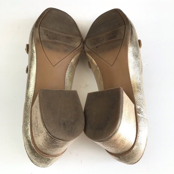 Franco Sarto Lauryn Gold Chunky Heel Loafers - Picture 7 of 8